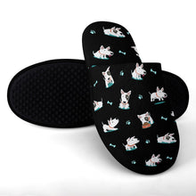 Load image into Gallery viewer, Playful Bull Terrier Love Women&#39;s Cotton Mop Slippers-Accessories, Bull Terrier, Dog Mom Gifts, Slippers-13