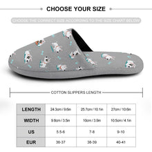 Load image into Gallery viewer, Playful Bull Terrier Love Women&#39;s Cotton Mop Slippers-Accessories, Bull Terrier, Dog Mom Gifts, Slippers-36-37_（5.5-6）-DarkGray-14