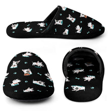 Load image into Gallery viewer, Playful Bull Terrier Love Women&#39;s Cotton Mop Slippers-Accessories, Bull Terrier, Dog Mom Gifts, Slippers-16