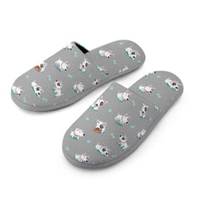 Load image into Gallery viewer, Playful Bull Terrier Love Women&#39;s Cotton Mop Slippers-Accessories, Bull Terrier, Dog Mom Gifts, Slippers-17