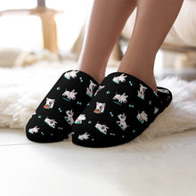 Load image into Gallery viewer, Playful Bull Terrier Love Women&#39;s Cotton Mop Slippers-Accessories, Bull Terrier, Dog Mom Gifts, Slippers-19