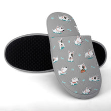 Load image into Gallery viewer, Playful Bull Terrier Love Women&#39;s Cotton Mop Slippers-Accessories, Bull Terrier, Dog Mom Gifts, Slippers-20