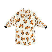 Load image into Gallery viewer, Playful Chocolate and Tan Dachshunds Blanket Hoodie-Blanket-Apparel, Blanket Hoodie, Blankets, Dachshund, Dog Mom Gifts-14