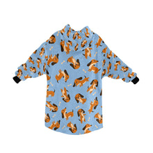 Load image into Gallery viewer, Playful Chocolate and Tan Dachshunds Blanket Hoodie-Blanket-Apparel, Blanket Hoodie, Blankets, Dachshund, Dog Mom Gifts-23