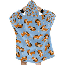 Load image into Gallery viewer, Playful Chocolate and Tan Dachshunds Blanket Hoodie-Blanket-Apparel, Blanket Hoodie, Blankets, Dachshund, Dog Mom Gifts-24