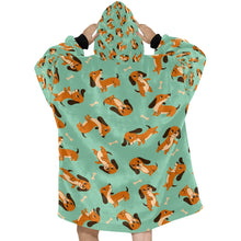Load image into Gallery viewer, Playful Chocolate and Tan Dachshunds Blanket Hoodie-Blanket-Apparel, Blanket Hoodie, Blankets, Dachshund, Dog Mom Gifts-30