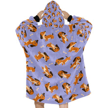 Load image into Gallery viewer, Playful Chocolate and Tan Dachshunds Blanket Hoodie-Blanket-Apparel, Blanket Hoodie, Blankets, Dachshund, Dog Mom Gifts-33