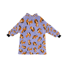 Load image into Gallery viewer, Playful Chocolate and Tan Dachshunds Blanket Hoodie-Blanket-Apparel, Blanket Hoodie, Blankets, Dachshund, Dog Mom Gifts-Lavender Purple-ONE SIZE-31
