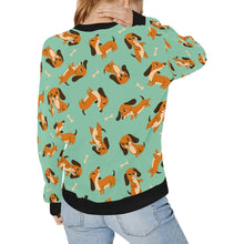 Load image into Gallery viewer, Playful Chocolate and Tan Dachshunds Sweatshirt for Women-20