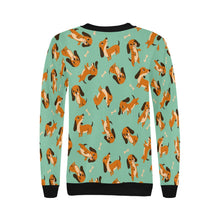 Load image into Gallery viewer, Playful Chocolate and Tan Dachshunds Sweatshirt for Women-25
