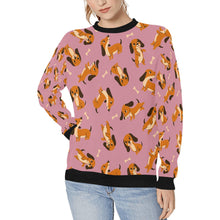 Load image into Gallery viewer, Playful Chocolate and Tan Dachshunds Sweatshirt for Women-Dusty Pink-XS-12