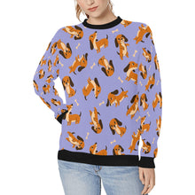 Load image into Gallery viewer, Playful Chocolate and Tan Dachshunds Sweatshirt for Women-Lavender Purple-XS-23