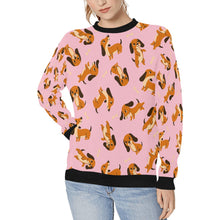 Load image into Gallery viewer, Playful Chocolate and Tan Dachshunds Sweatshirt for Women-Light Pink-XS-5