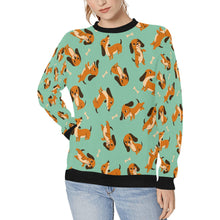 Load image into Gallery viewer, Playful Chocolate and Tan Dachshunds Sweatshirt for Women-Mint Green-XS-19