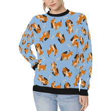 Load image into Gallery viewer, Playful Chocolate and Tan Dachshunds Sweatshirt for Women-Sky Blue-XS-13
