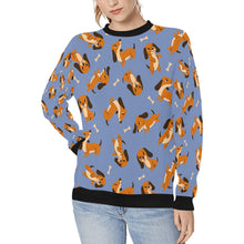 Load image into Gallery viewer, Playful Chocolate and Tan Dachshunds Sweatshirt for Women-Slate Blue-XS-15