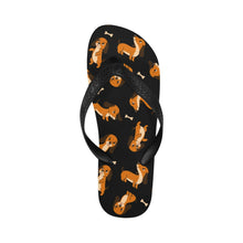 Load image into Gallery viewer, Playful Chocolate and Tan Dachshunds Unisex Slippers-Footwear-Accessories, Dachshund, Dog Mom Gifts, Slippers-11