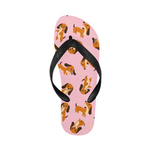 Load image into Gallery viewer, Playful Chocolate and Tan Dachshunds Unisex Slippers-Footwear-Accessories, Dachshund, Dog Mom Gifts, Slippers-15