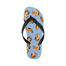 Load image into Gallery viewer, Playful Chocolate and Tan Dachshunds Unisex Slippers-Footwear-Accessories, Dachshund, Dog Mom Gifts, Slippers-19