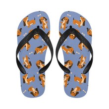 Load image into Gallery viewer, Playful Chocolate and Tan Dachshunds Unisex Slippers-Footwear-Accessories, Dachshund, Dog Mom Gifts, Slippers-2