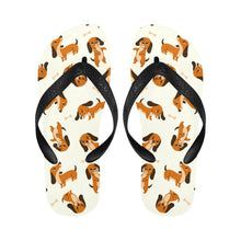 Load image into Gallery viewer, Playful Chocolate and Tan Dachshunds Unisex Slippers-Footwear-Accessories, Dachshund, Dog Mom Gifts, Slippers-3