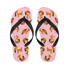 Load image into Gallery viewer, Playful Chocolate and Tan Dachshunds Unisex Slippers-Footwear-Accessories, Dachshund, Dog Mom Gifts, Slippers-4