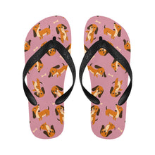 Load image into Gallery viewer, Playful Chocolate and Tan Dachshunds Unisex Slippers-Footwear-Accessories, Dachshund, Dog Mom Gifts, Slippers-5