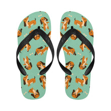 Load image into Gallery viewer, Playful Chocolate and Tan Dachshunds Unisex Slippers-Footwear-Accessories, Dachshund, Dog Mom Gifts, Slippers-6