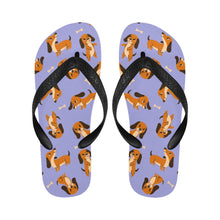 Load image into Gallery viewer, Playful Chocolate and Tan Dachshunds Unisex Slippers-Footwear-Accessories, Dachshund, Dog Mom Gifts, Slippers-7