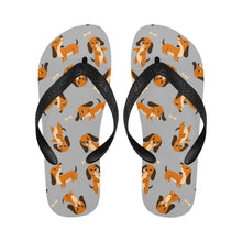 Load image into Gallery viewer, Playful Chocolate and Tan Dachshunds Unisex Slippers-Footwear-Accessories, Dachshund, Dog Mom Gifts, Slippers-8
