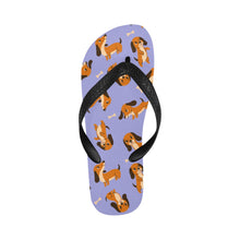Load image into Gallery viewer, Playful Chocolate and Tan Dachshunds Unisex Slippers-Footwear-Accessories, Dachshund, Dog Mom Gifts, Slippers-Lavender Purple-S-24