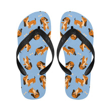 Load image into Gallery viewer, Playful Chocolate and Tan Dachshunds Unisex Slippers-Footwear-Accessories, Dachshund, Dog Mom Gifts, Slippers-1
