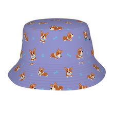 Load image into Gallery viewer, Playful Corgi Adventures and Treats Bucket Hat-Hats &amp; Caps-Lavender Purple-One Size-1