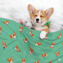Load image into Gallery viewer, Playful Corgi Adventures &amp; Treats Blanket for Dog-Pet Furniture-Blankets,Corgi,Home Decor-1