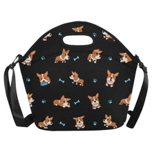 Load image into Gallery viewer, Playful Corgi Adventures &amp; Treats Neoprene Lunch Bag-12