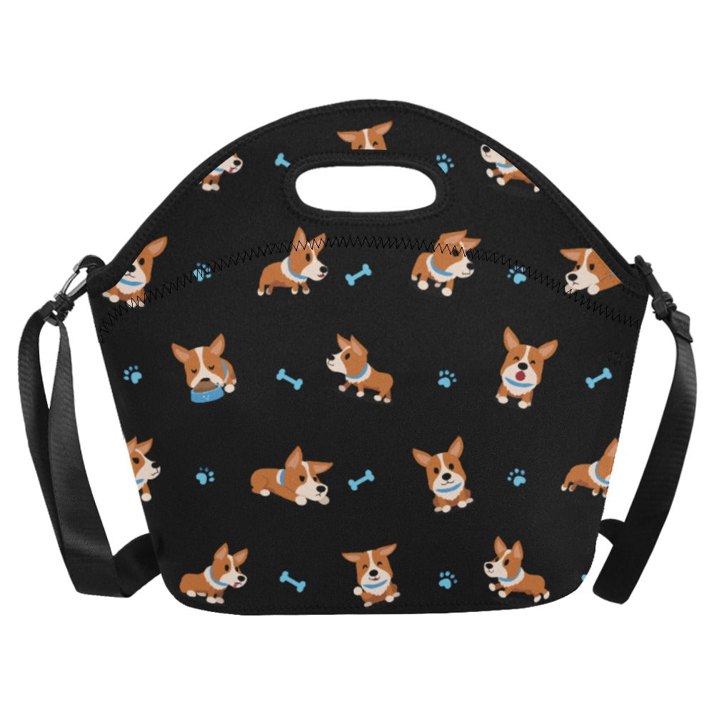 Playful Corgi Adventures & Treats Neoprene Lunch Bag-12