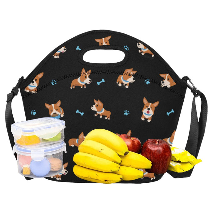 Playful Corgi Adventures & Treats Neoprene Lunch Bag-13