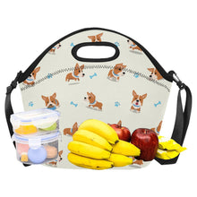 Load image into Gallery viewer, Playful Corgi Adventures &amp; Treats Neoprene Lunch Bag-3
