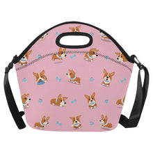 Load image into Gallery viewer, Playful Corgi Adventures &amp; Treats Neoprene Lunch Bag-Pink-ONESIZE-6