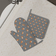 Load image into Gallery viewer, Playful Corgi Adventures &amp; Treats Oven Mitts and Pot Holder Set-Kitchen Decor-Accessories,Corgi,Dog Mom Gifts-1