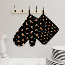 Load image into Gallery viewer, Playful Corgi Adventures &amp; Treats Oven Mitts and Pot Holder Set-Kitchen Decor-Accessories,Corgi,Dog Mom Gifts-6