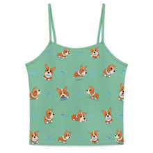 Load image into Gallery viewer, Playful Corgi Adventures &amp; Treats Women's Cami and Shorts Pajama Set-13