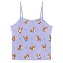 Load image into Gallery viewer, Playful Corgi Adventures &amp; Treats Women's Cami and Shorts Pajama Set-17