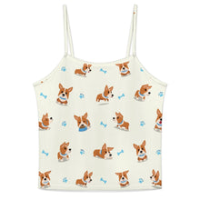 Load image into Gallery viewer, Playful Corgi Adventures &amp; Treats Women's Cami and Shorts Pajama Set-5