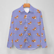 Load image into Gallery viewer, Playful Corgi Adventures &amp; Treats Women's Shirt-15