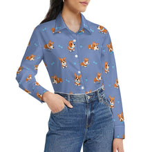 Load image into Gallery viewer, Playful Corgi Adventures &amp; Treats Women's Shirt-6
