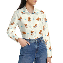 Load image into Gallery viewer, Playful Corgi Adventures &amp; Treats Women's Shirt-1