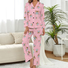 Load image into Gallery viewer, Playful Corgi Antics Pajamas Set for Women-5