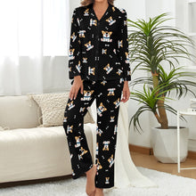 Load image into Gallery viewer, Playful Corgi Antics Pajamas Set for Women-32