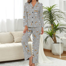 Load image into Gallery viewer, Playful Corgi Antics Pajamas Set for Women-33